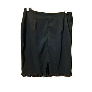 Dressbarn Size 12 Skirt Black Ruffles Straight